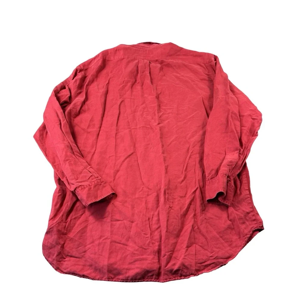Polo Ralph Lauren Red Black Linen Silk L/S Mens Button Front Size XL